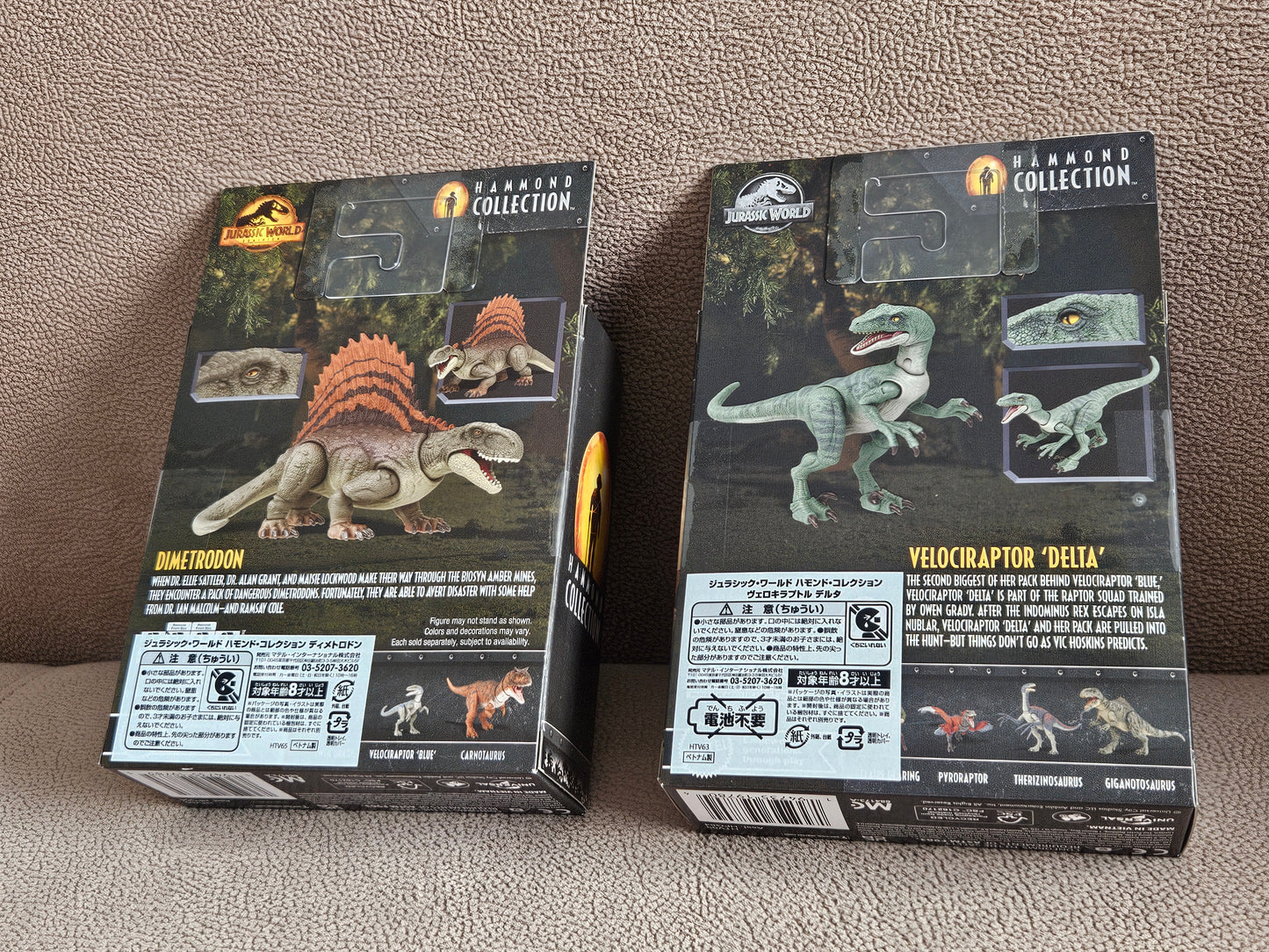 Mattel Jurassic World Hammond Collection Dimetrodon & Delta Velociraptor