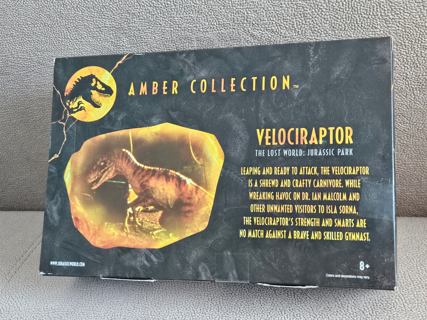 Mattel Jurassic World Toys Amber Collection Tiger Velociraptor