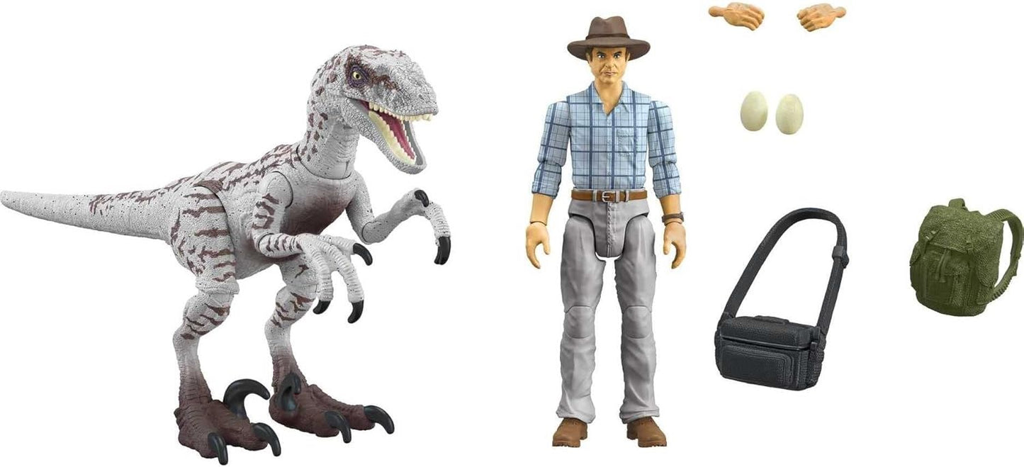 Jurassic Park III Hammond Collection Dr. Alan Grant & Velociraptor 2-Pack