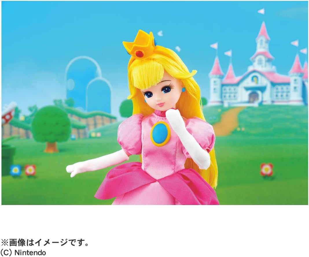 Licca‑chan Super Mario Princess Peach Style – Dress‑Up Doll Set