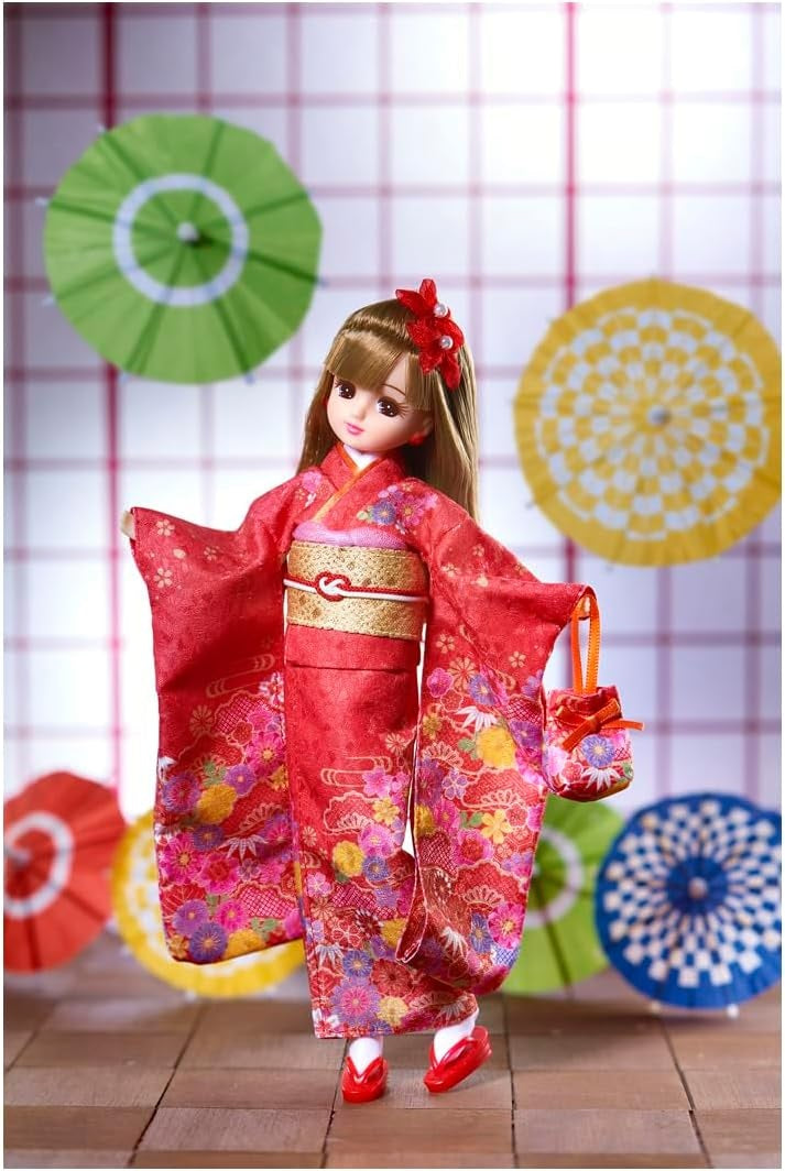 Takara Tomy Licca-chan Doll LD-30 Red Kimono Dress