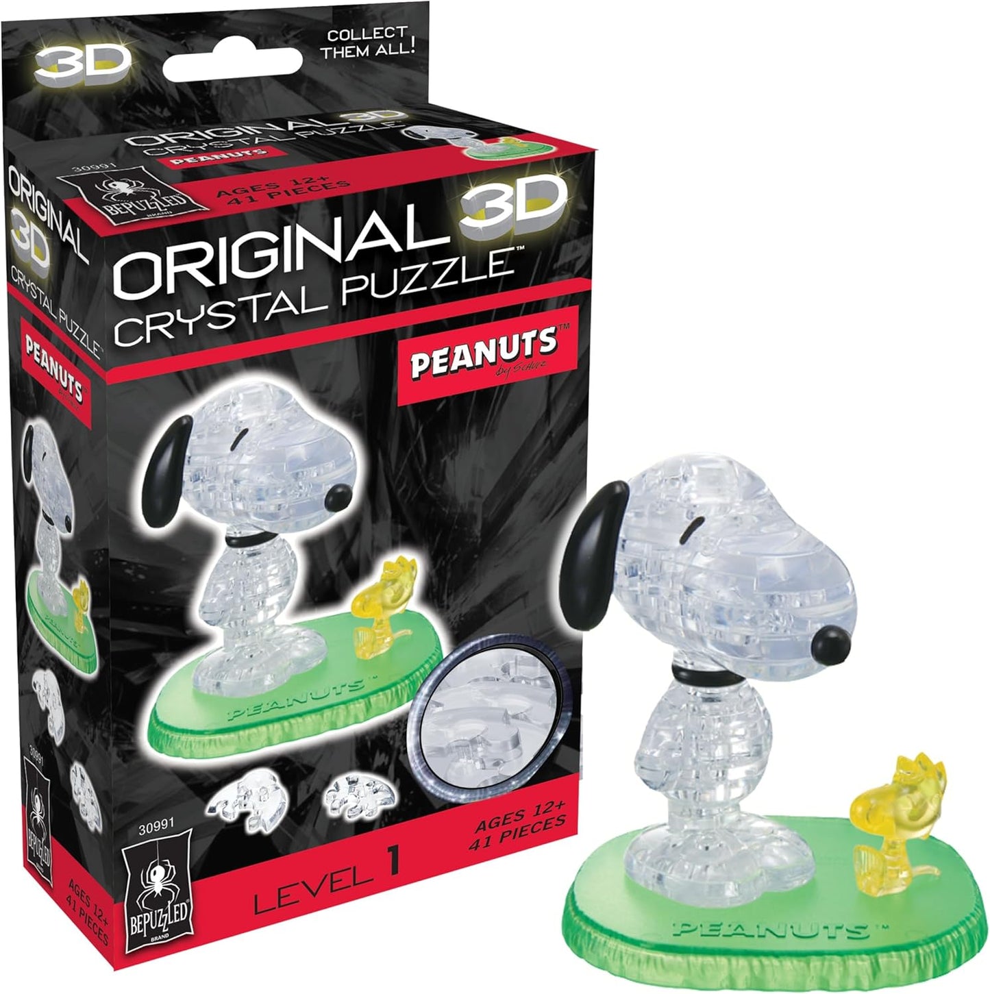 Bepuzzled Snoopy & Woodstock 3D Crystal Puzzle (41 Pieces)
