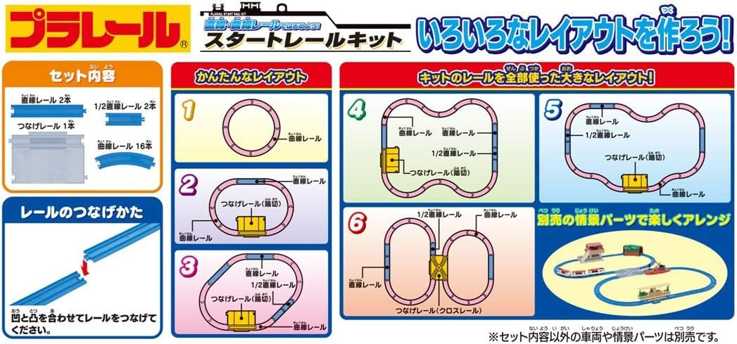 Takara Tomy Plarail Starter Rail Kit - Straight and Curved Start Rails
