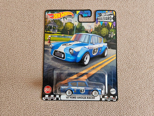 Hot Wheels Boulevard Premium '67 Ford Anglia Racer BTCC Touring Blue Car 1:64