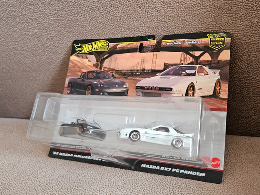 Hot Wheels Premium Twin Pack '05 Mazda Mazdaspeed Miata & Mazda RX7 FC Pandem