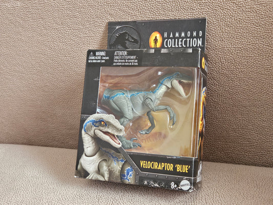 Mattel Jurassic World Hammond Collection Velociraptor Blue Dinosaur