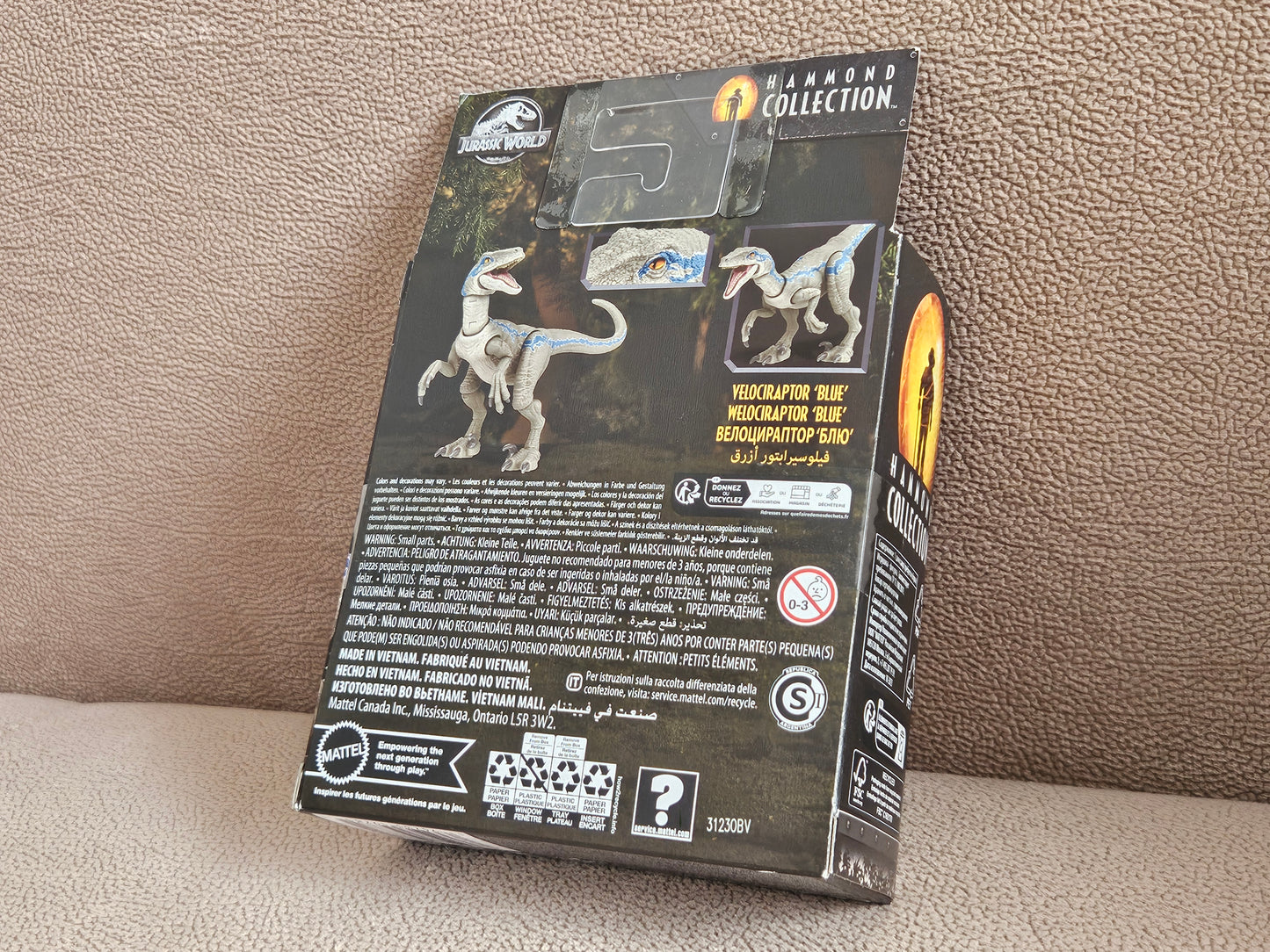 Mattel Jurassic World Hammond Collection Velociraptor Blue Dinosaur
