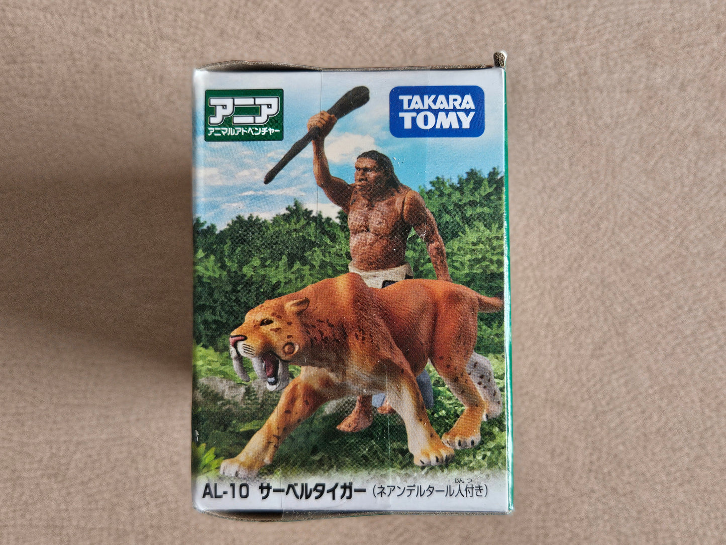 Takara Tomy Ania AL-10 Sabre Tooth Tiger with Neanderthal