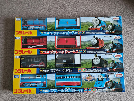 Takara Tomy Plarail TS-20 S-lined Thomas, TS-04 Gordon, TS-07 Hiro & TS-05 James