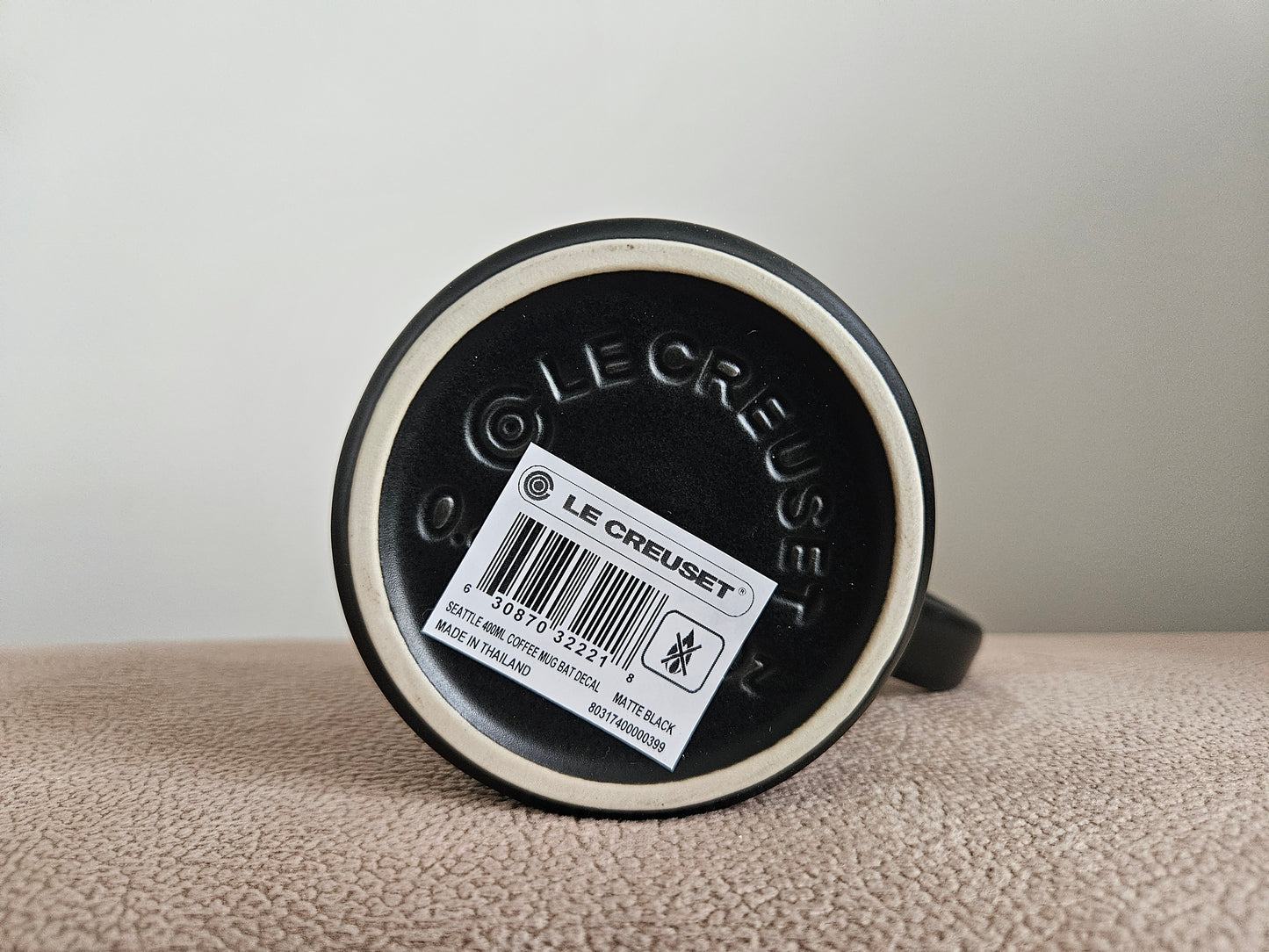 Le Creuset Halloween Bat Stoneware Mug 400ml Matte Black - Brand New