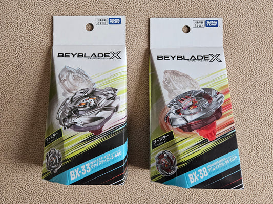 Takara Tomy Beyblade X BX-33 Booster Weiss Tiger & BX-38 Crimson Garuda