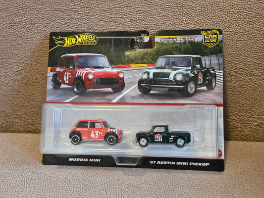 Hot Wheels Premium 2 Pack MORRIS MINI / ’67 AUSTIN MINI PICKUP