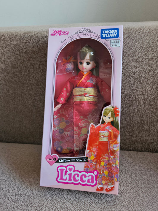 Takara Tomy Licca-chan Doll LD-30 Red Kimono Dress