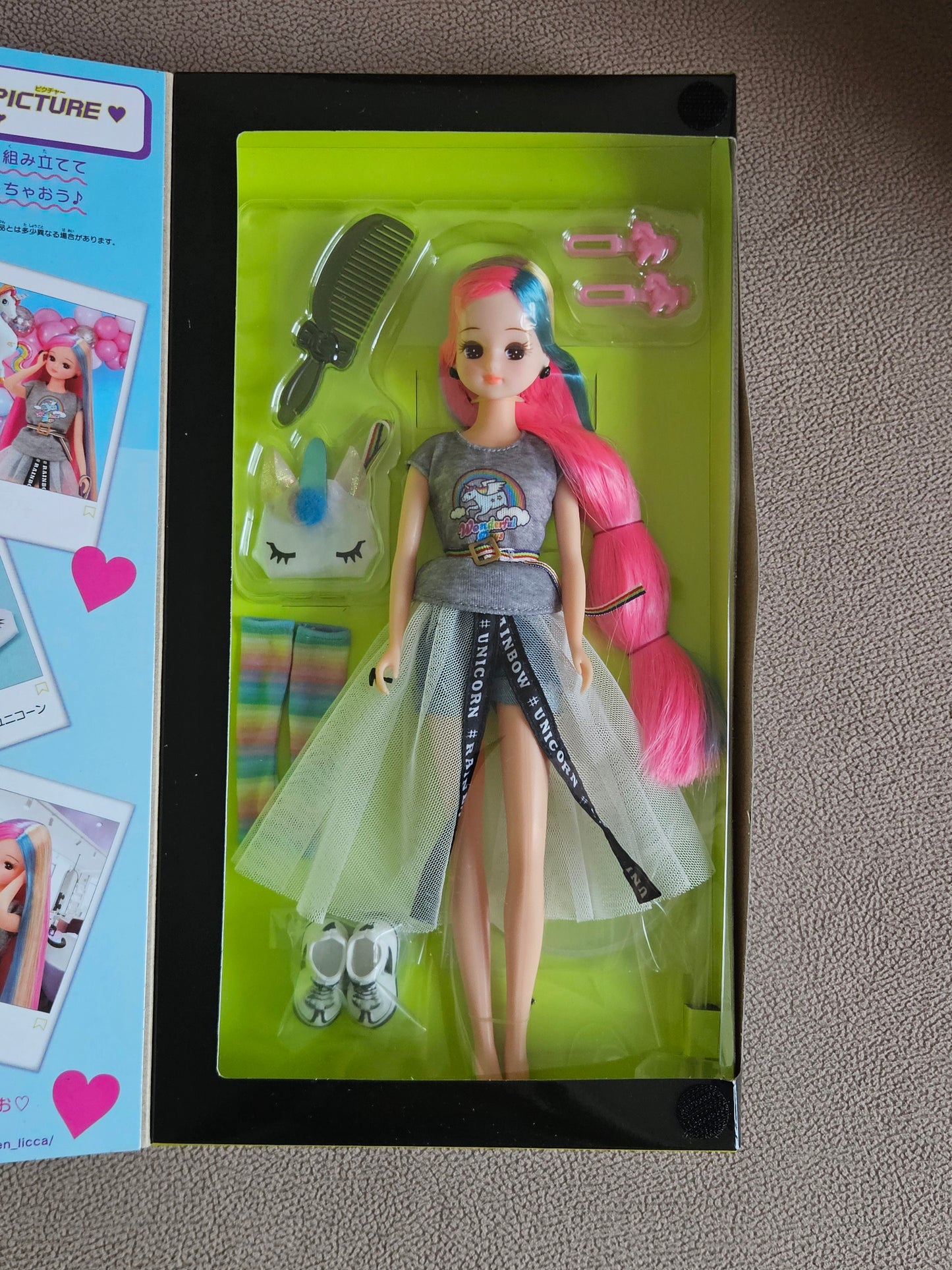 Takara Tomy Licca Chan Doll Rainbow Unicorn