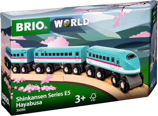 Brio World Railway Series Shinkansen E5 Series Hayabusa Wooden Vehicle