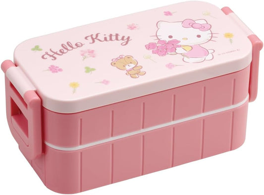 Skater Hello Kitty Bento Box With Chopsticks 2-Tier 600ml