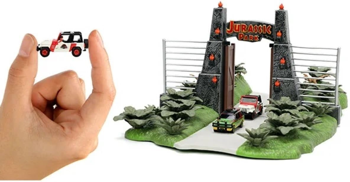 Jada Toys JURASSIC PARK Ford Jeep Nano Scene Diorama