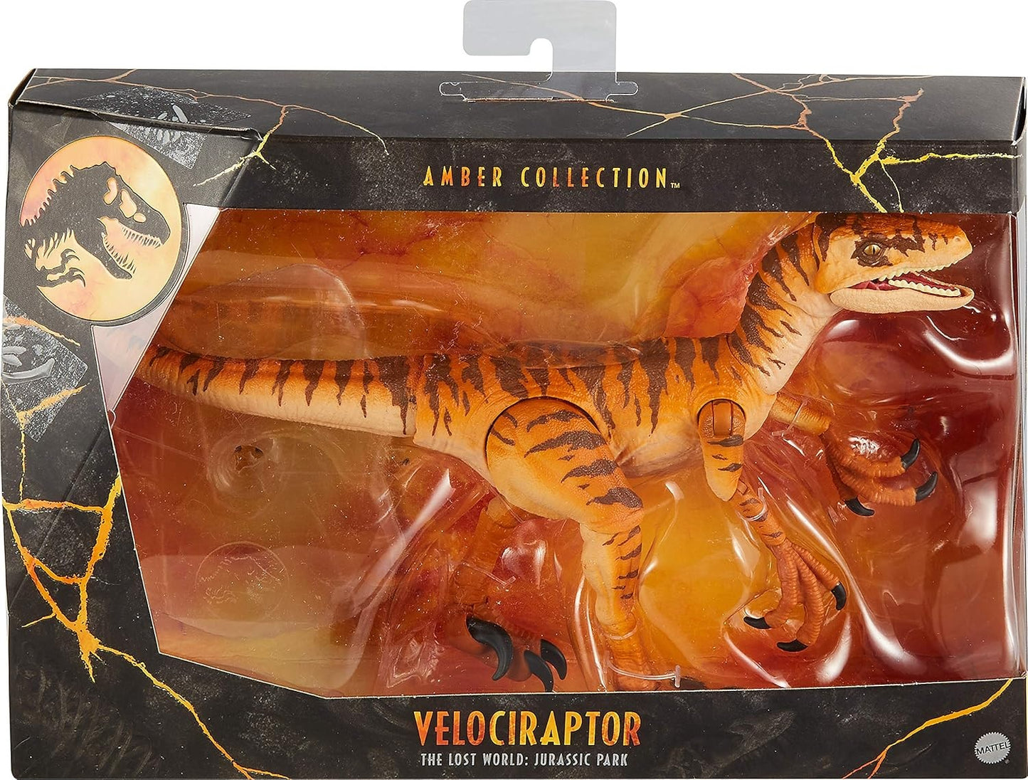 Mattel Jurassic World Toys Amber Collection Tiger Velociraptor
