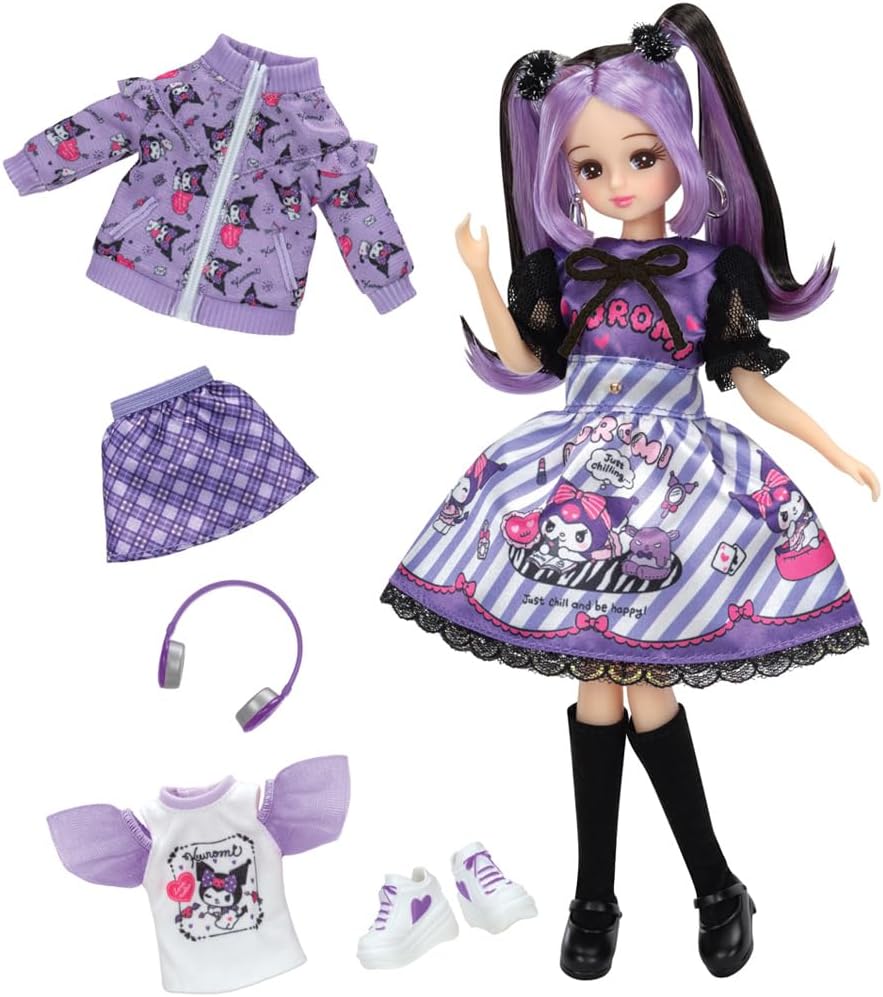 Takara Tomy Licca-Chan Kuromi DX Casual & Purple Dress Set