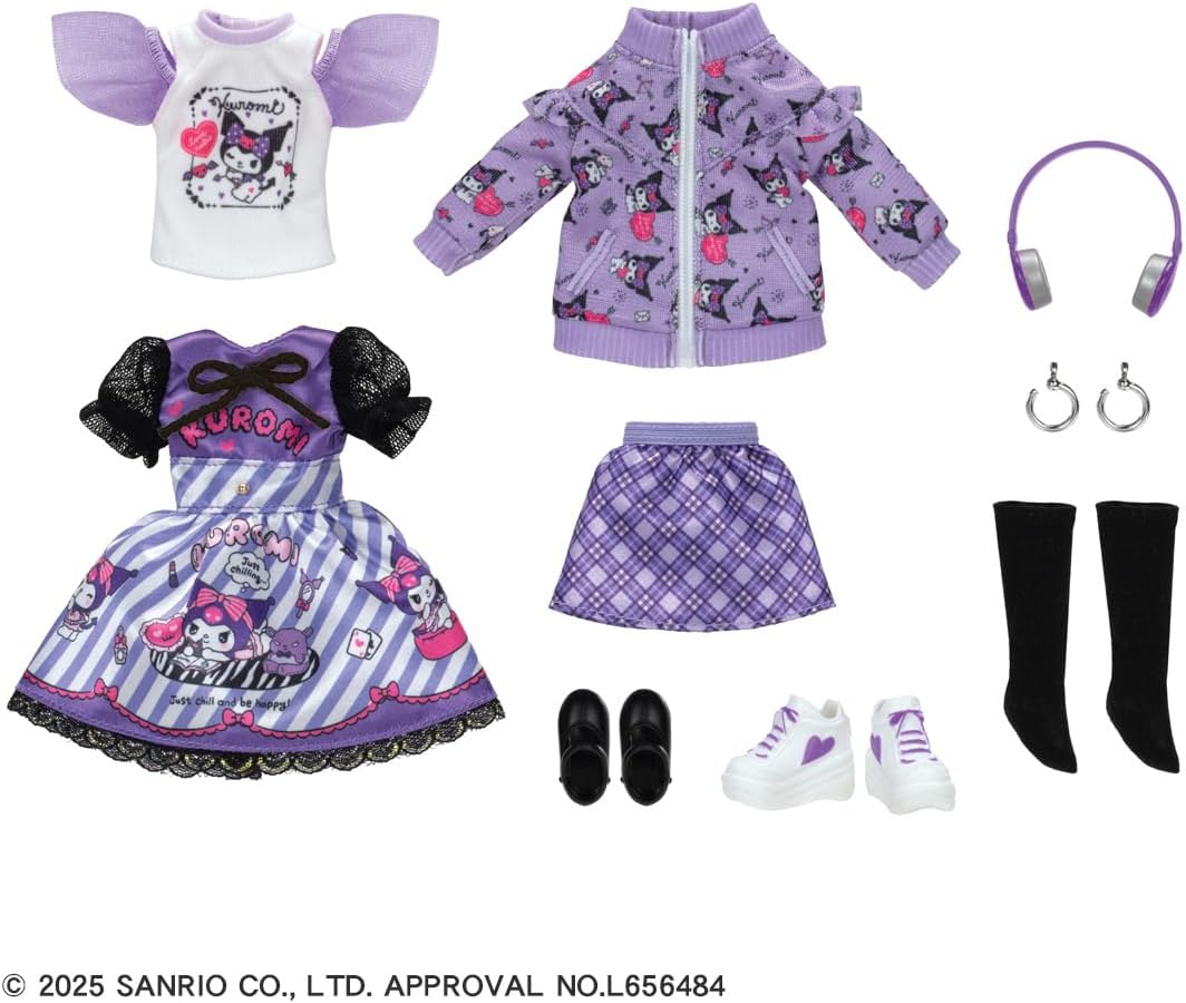 Takara Tomy Licca-Chan Kuromi DX Casual & Purple Dress Set