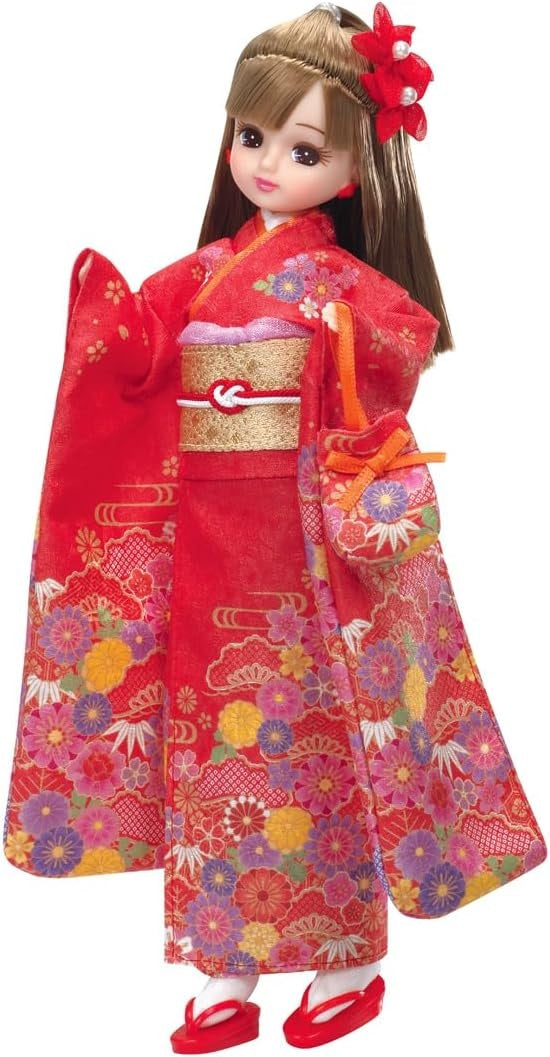 Takara Tomy Licca-chan Doll LD-30 Red Kimono Dress