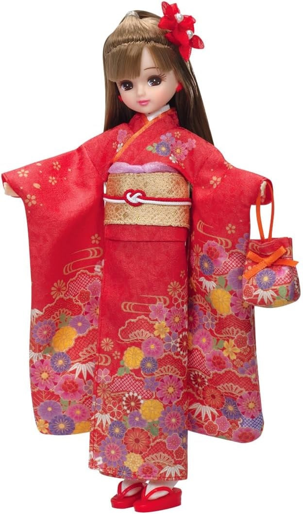 Takara Tomy Licca-chan Doll LD-30 Red Kimono Dress