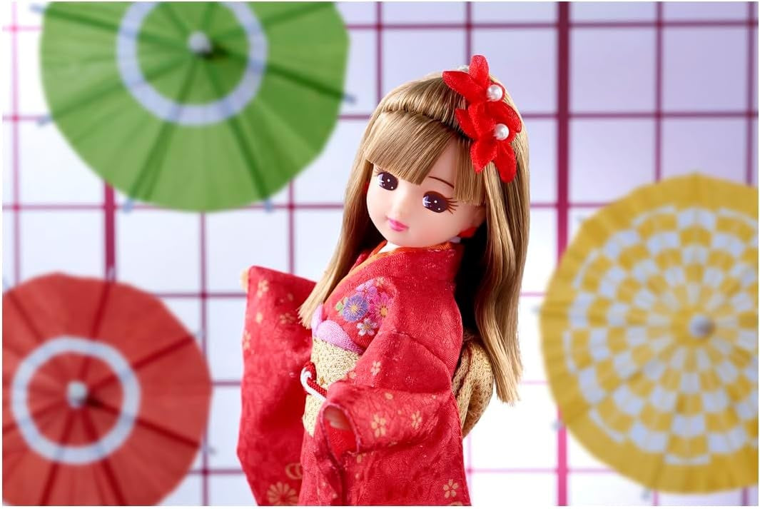 Takara Tomy Licca-chan Doll LD-30 Red Kimono Dress