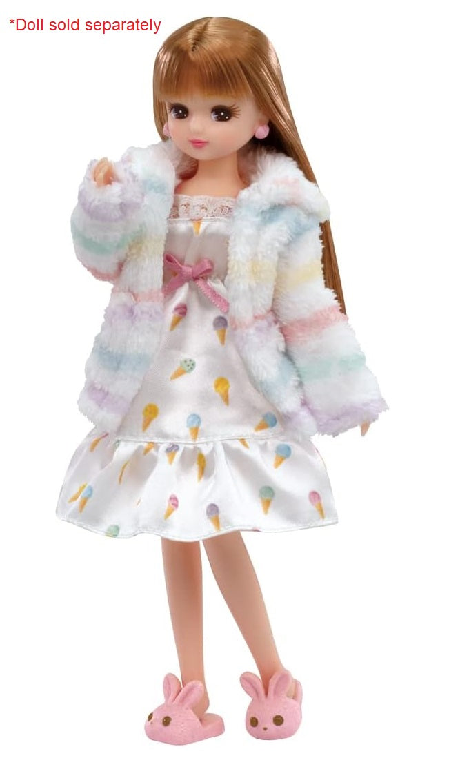 Takara Tomy Licca-chan Dress LW-06 Bedtime Set with Slippers