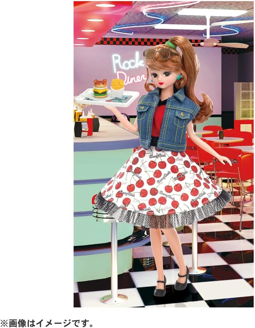 Takara Tomy Licca Chan Doll Set - Rockabilly Cherry Dress Set