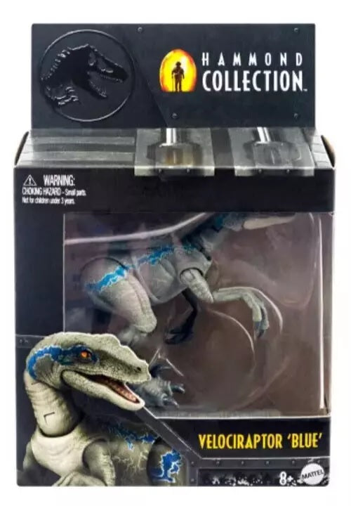 Mattel Jurassic World Hammond Collection Velociraptor Blue Dinosaur