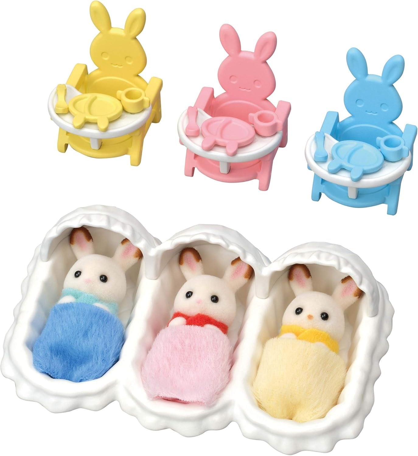 Sylvanian Families SE-204 Chocolate Rabbit Triplets Care Set