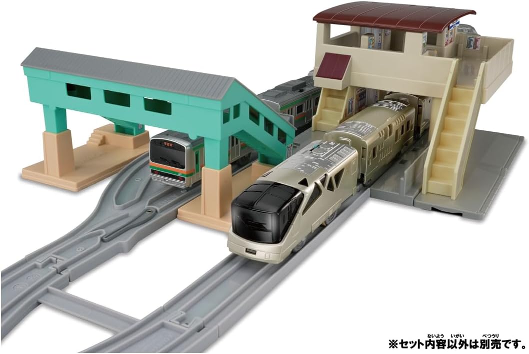 Takara Tomy Plarail Train Accessory Overhead Station & Bridge Over Railway Kit