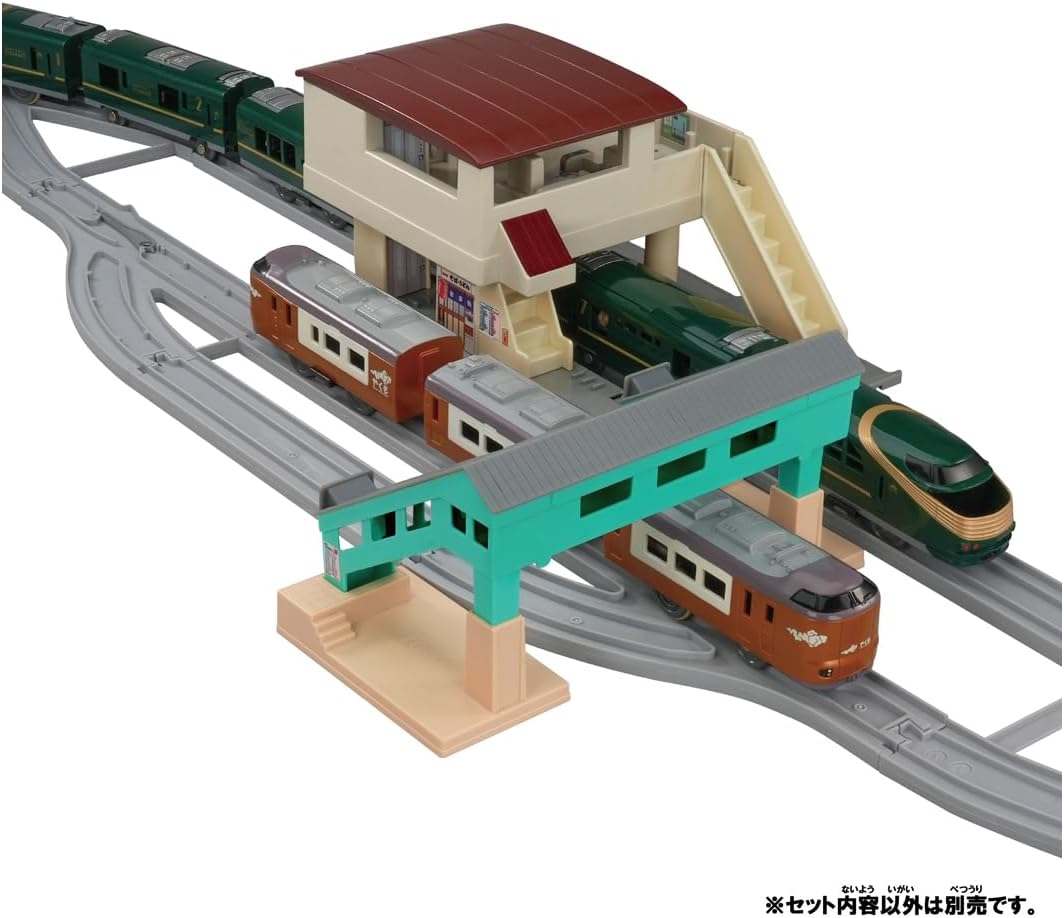 Takara Tomy Plarail Train Accessory Overhead Station & Bridge Over Railway Kit