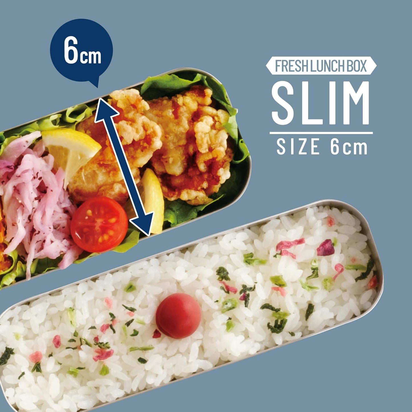 Thermos 2-Tier Slim Fresh Lunch Box (635 ml) Navy